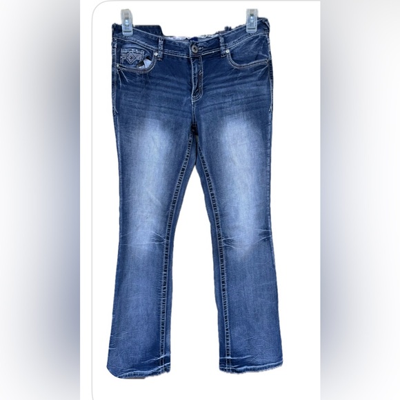 Amethyst Jeans Blue Flare Wide Leg Denim Size 11 - Picture 1 of 7
